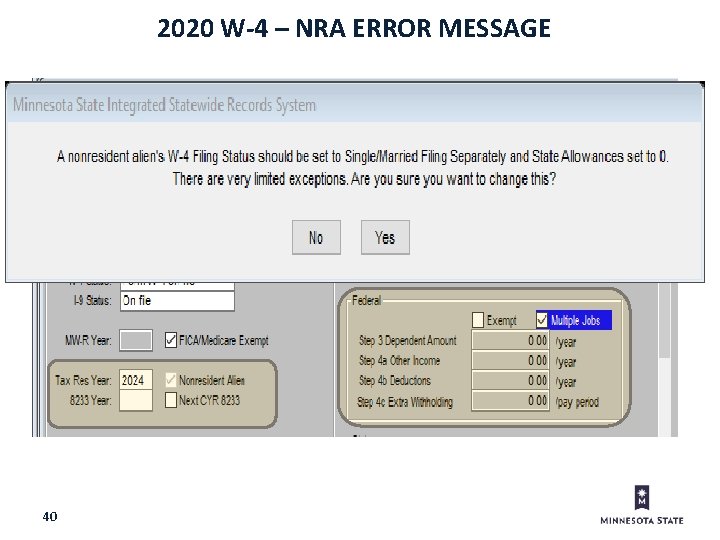 2020 W-4 – NRA ERROR MESSAGE 40 