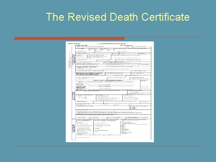 The Revised Death Certificate 