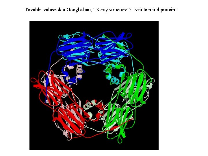 További válaszok a Google-ban, “X-ray structure”: szinte mind protein! 