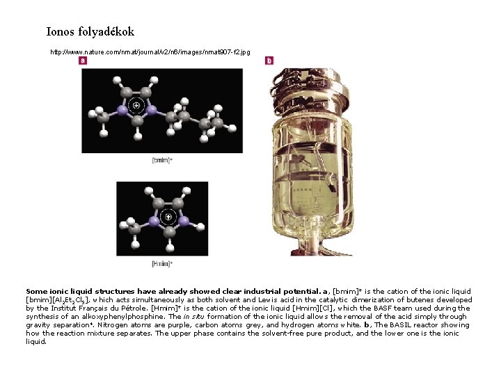 Ionos folyadékok http: //www. nature. com/nmat/journal/v 2/n 6/images/nmat 907 -f 2. jpg Some ionic