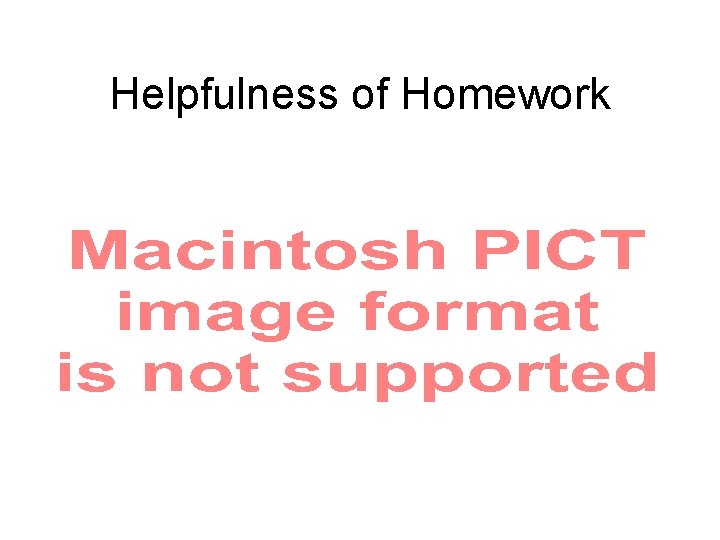 Helpfulness of Homework 
