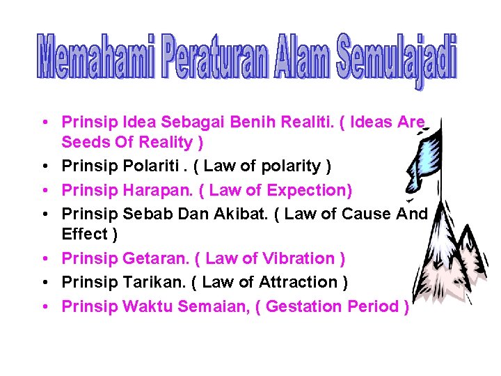  • Prinsip Idea Sebagai Benih Realiti. ( Ideas Are Seeds Of Reality )