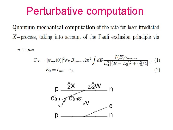 Perturbative computation 