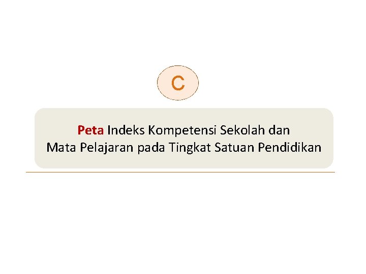 C Peta Indeks Kompetensi Sekolah dan Mata Pelajaran pada Tingkat Satuan Pendidikan 