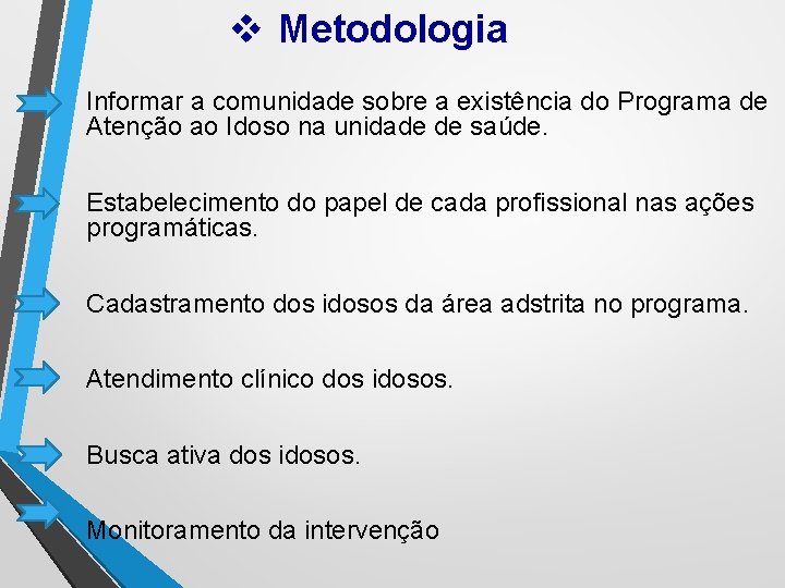 v Metodologia Informar a comunidade sobre a existência do Programa de Atenção ao Idoso