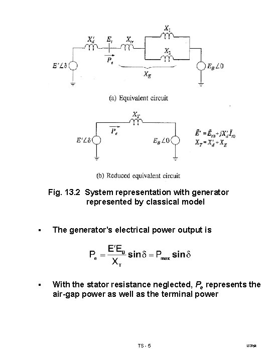 Fig. 13. 2 System representation with generator represented by classical model § The generator's