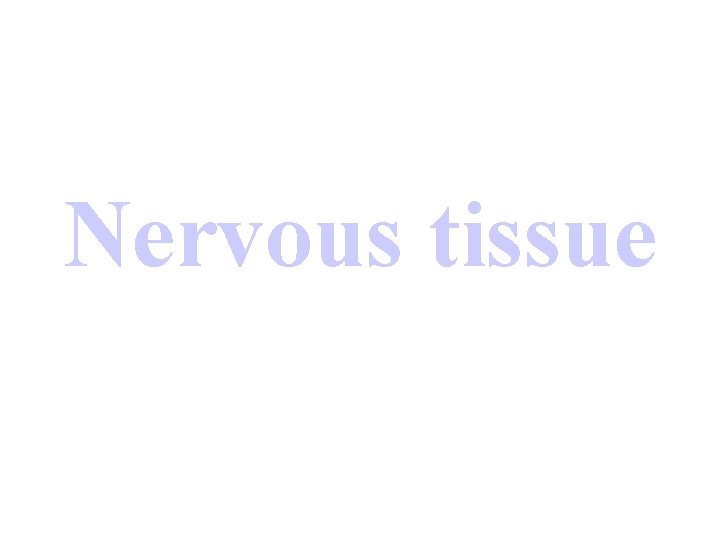 Nervous tissue 