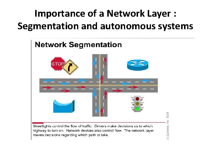 Importance of a Network Layer : Segmentation and autonomous systems 