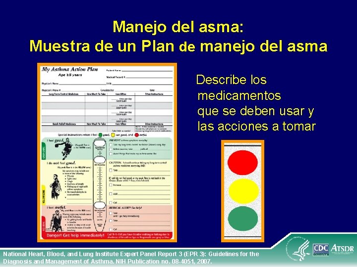 Manejo del asma: Muestra de un Plan de manejo del asma Describe los medicamentos