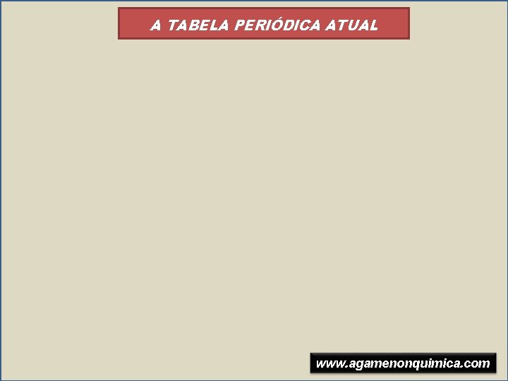 A TABELA PERIÓDICA ATUAL Vários estudiosos tentaram reunir John Alexander Newlandes - 1864 os A TABELA PERIÓDICA ATUAL Vários estudiosos tentaram reunir John Alexander Newlandes - 1864 os