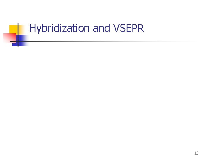 Hybridization and VSEPR 12 