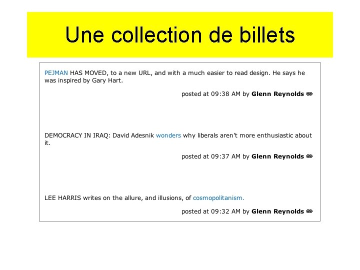 2. Fonctionnalités Une collection de billets 