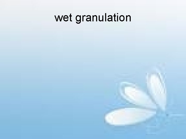 wet granulation 