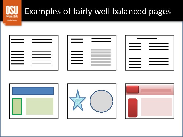 Examples of fairly well balanced pages 