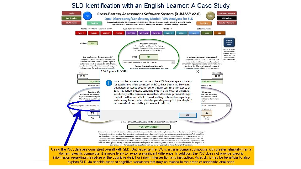 SLD Identification with an English Learner: A Case Study Using the ICC, data are