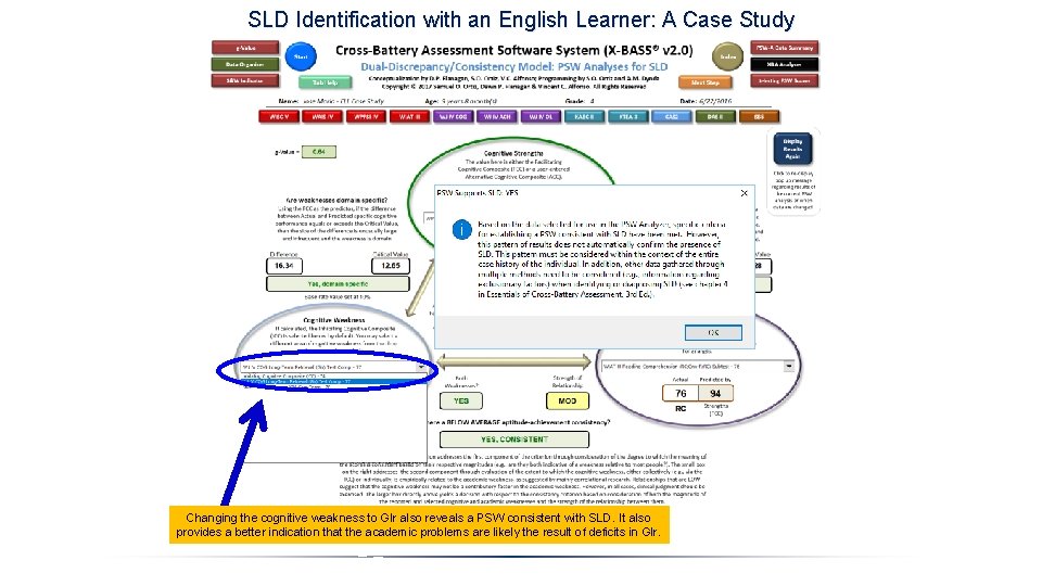 SLD Identification with an English Learner: A Case Study Changing the cognitive weakness to