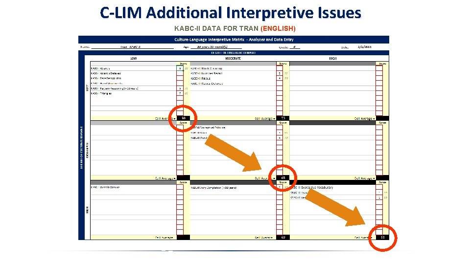 C-LIM Additional Interpretive Issues KABC-II DATA FOR TRAN (ENGLISH) 