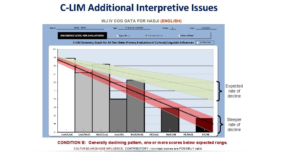 C-LIM Additional Interpretive Issues WJ IV COG DATA FOR HADJI (ENGLISH) Expected rate of