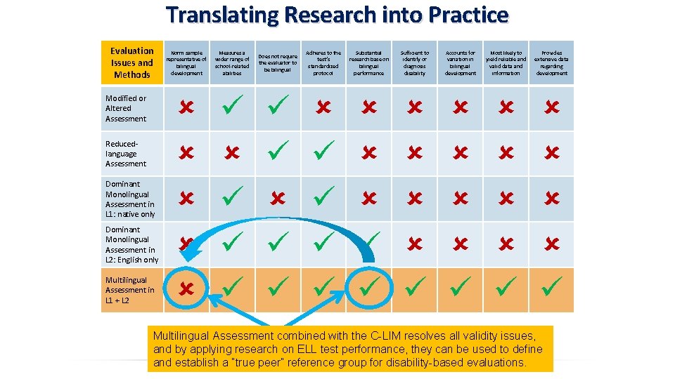 Translating Research into Practice Evaluation Issues and Methods Modified or Altered Assessment Reducedlanguage Assessment