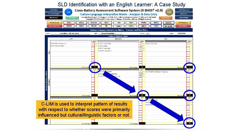 SLD Identification with an English Learner: A Case Study C-LIM is used to interpret