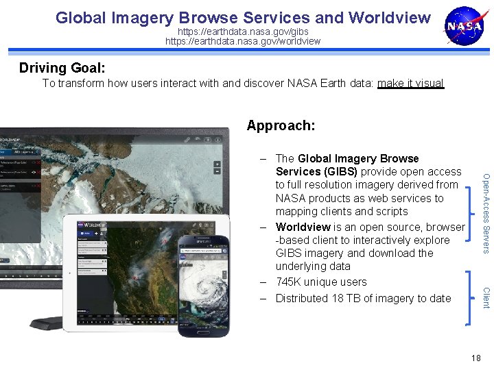 Global Imagery Browse Services and Worldview https: //earthdata. nasa. gov/gibs https: //earthdata. nasa. gov/worldview