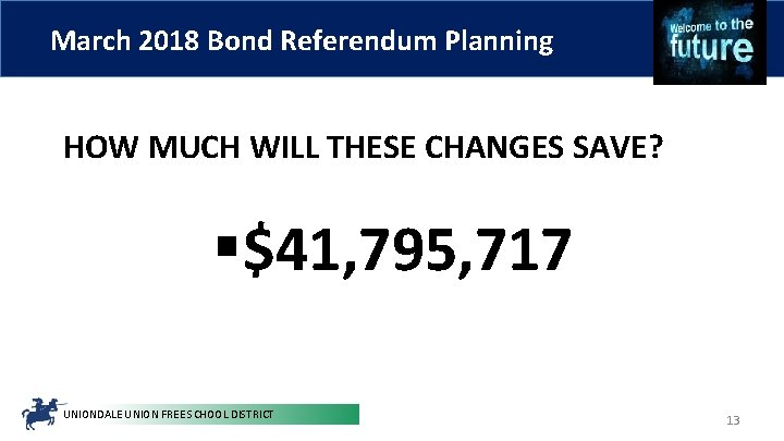 March 2018 Bond Referendum Planning HOW MUCH WILL THESE CHANGES SAVE? §$41, 795, 717