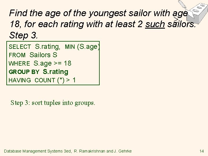 Find the age of the youngest sailor with age 18, for each rating with Find the age of the youngest sailor with age 18, for each rating with