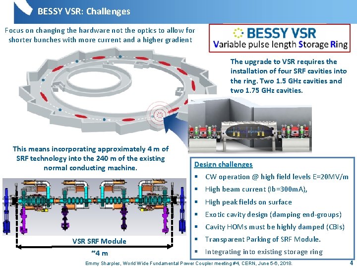 BESSY VSR: Challenges Focus on changing the hardware not the optics to allow for