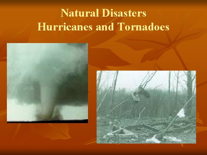 Natural Disasters Hurricanes and Tornadoes 