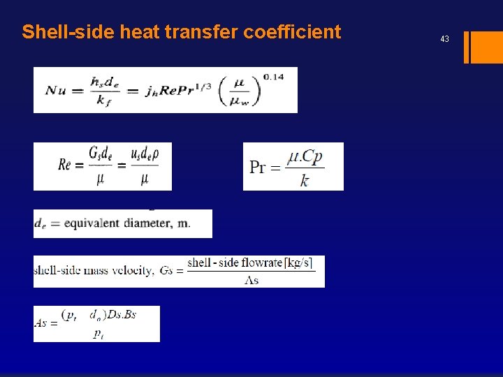 Shell-side heat transfer coefficient 43 