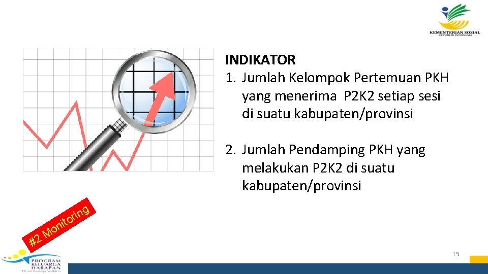 INDIKATOR 1. Jumlah Kelompok Pertemuan PKH yang menerima P 2 K 2 setiap sesi