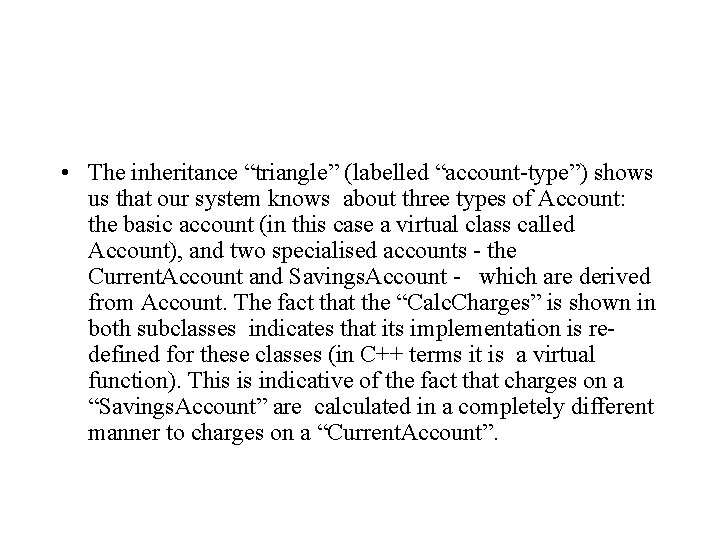  • The inheritance “triangle” (labelled “account-type”) shows us that our system knows about