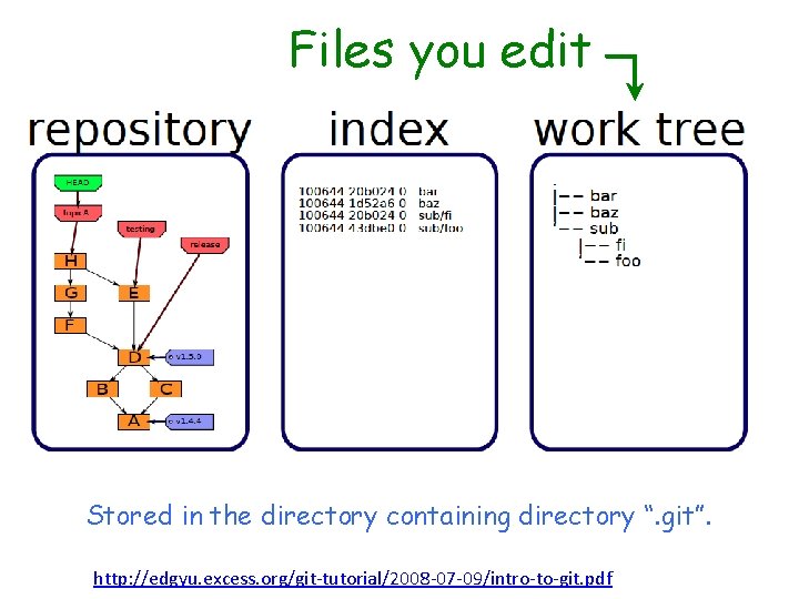 Files you edit Stored in the directory containing directory “. git”. http: //edgyu. excess.