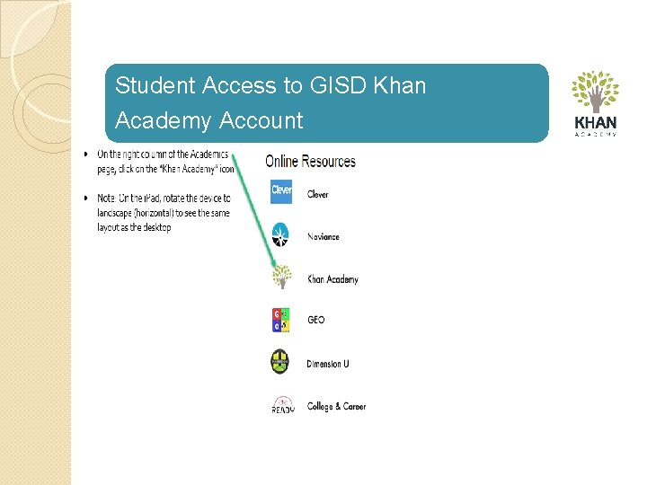 Student Access to GISD Khan Academy Account 