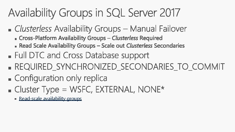 Read-scale availability groups Read-scale availability groups