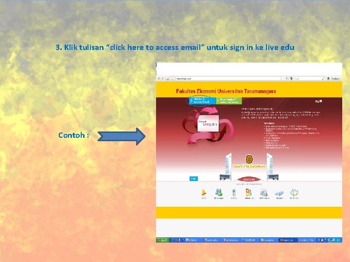 3. Klik tulisan “click here to access email” untuk sign in ke live edu