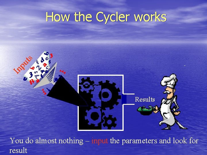 In p ut s How the Cycler works Results You do almost nothing –