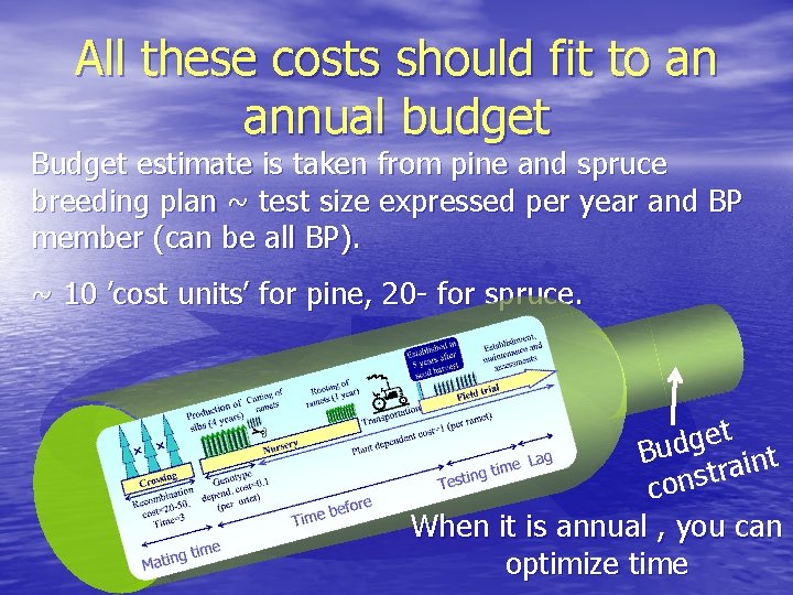 All these costs should fit to an annual budget Budget estimate is taken from