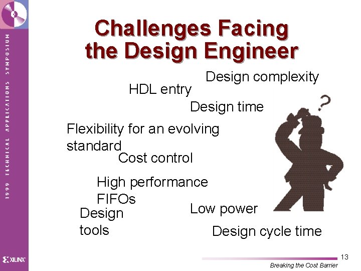 Challenges Facing the Design Engineer Design complexity HDL entry Design time Flexibility for an