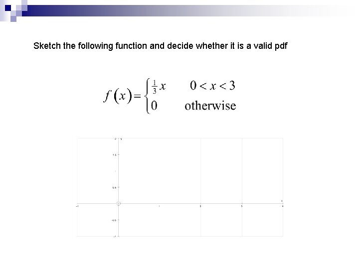 Sketch the following function and decide whether it is a valid pdf 