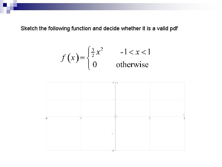 Sketch the following function and decide whether it is a valid pdf 