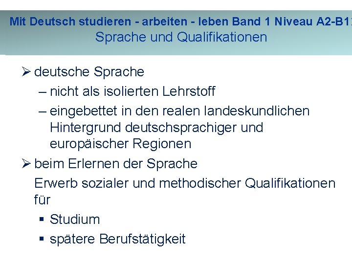 Merkmale von Mit Deutsch studieren - arbeiten - : Mit Deutsch studieren - arbeiten