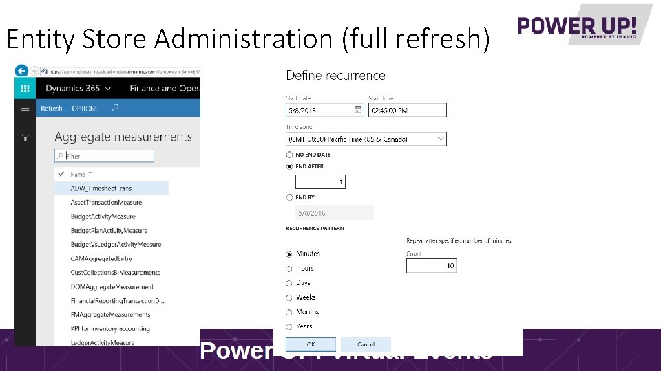 Entity Store Administration (full refresh) 