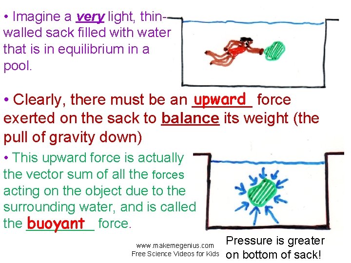  • Imagine a very light, thinwalled sack filled with water that is in