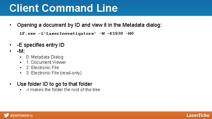 Client Command Line ‣ Opening a document by ID and view it in the