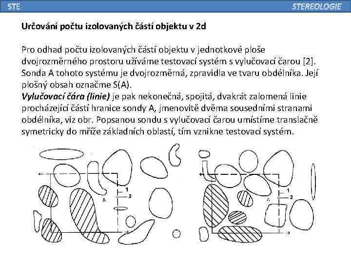 Určování počtu izolovaných částí objektu v 2 d Pro odhad počtu izolovaných částí objektu