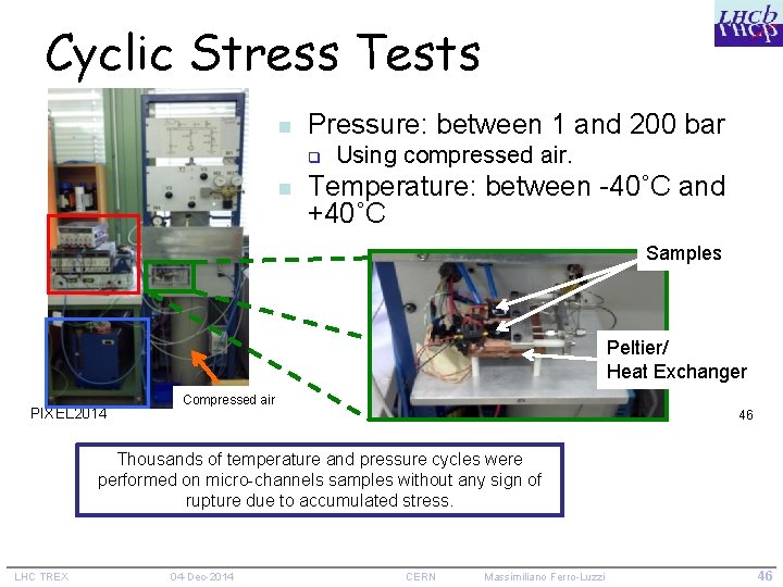 Cyclic Stress Tests n Pressure: between 1 and 200 bar q n Using compressed