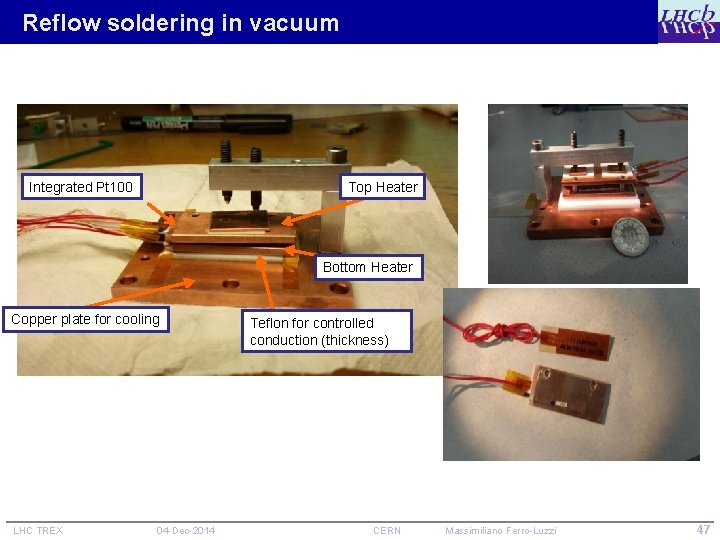 Reflow soldering in vacuum Integrated Pt 100 Top Heater Bottom Heater Copper plate for