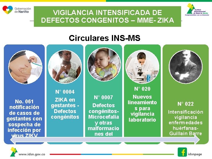 VIGILANCIA INTENSIFICADA DE DEFECTOS CONGENITOS – MME- ZIKA Circulares INS-MS N° 0004 No. 061
