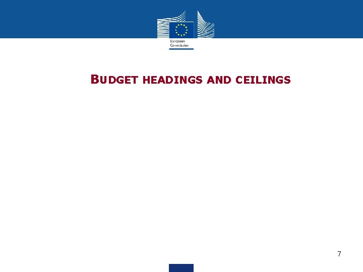 BUDGET HEADINGS AND CEILINGS 7 